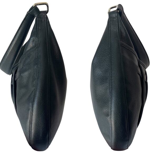 Longchamp Vintage Y2K Half Moon Crescent Belted Dark Blue Leather Shoulder Bag - Picture 11 of 11